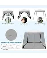 10 x 10 Feet Pop Up Canopy with Mesh Sidewalls and Roller Bag