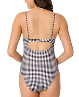 Salt + Cove Juniors' Cutout Plaid One-Piece Swimsuit, Exclusively at Macy's