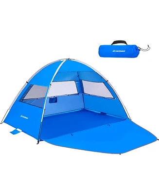 EchoSmile Beach Tent Sun Shelter for 4 Person, Canopy Protection Upf 50+, Easy Setup & Lightweight Portable Cabana Shade Baby