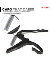 5 Core Capo Acoustic Electric Guitar String Clip + 6Pcs Picks Celluloid Carry Bag