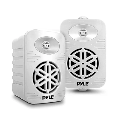 Pyle PDWR45WT 4” 2-Way Waterproof Indoor/Outdoor Speaker System - 300W, White, Pair