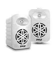 Pyle PDWR45WT 4” 2-Way Waterproof Indoor/Outdoor Speaker System - 300W, White, Pair