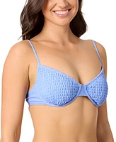 Salt + Cove Juniors' Smocked Underwire Bikini Top, Exclusively at Macy's