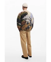 Desigual Men's Oversized landscape sweater