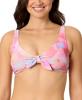 Salt + Cove Juniors' Sunset Palms Tie-Front Bikini Top, Exclusively at Macy's