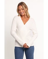 Petal and Pup Women's Hannon Ribbed Crossover Knit Sweater
