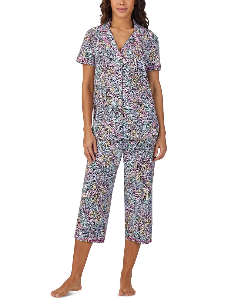 Cuddl Duds Women's Short-Sleeve Cropped Pajama Set