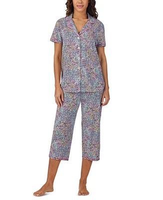 Cuddl Duds Women's Short-Sleeve Cropped Pajama Set