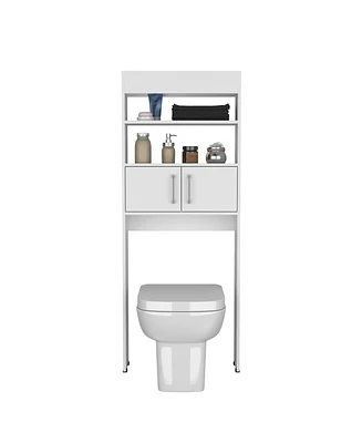 Atlas Over The Toilet Cabinet with Two Shelves and Double Door, White
