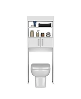 Atlas Over The Toilet Cabinet with Two Shelves and Double Door, White