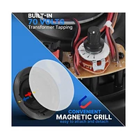 Pyle PDIC8LT 8" In-Wall/In-Ceiling 70V Speaker - Flush Mount Low-Profile, 600W, Magnetic Grill, White