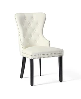 Velvet Upholstered Tufted Dining Chairs (Set of 6)