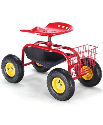 Garden Cart with Heavy Duty Tool Tray