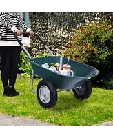 2 Tire Wheelbarrow Garden Cart Heavy-duty Dolly Utility Cart