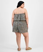Full Circle Trends Trendy Plus Printed Strapless Romper