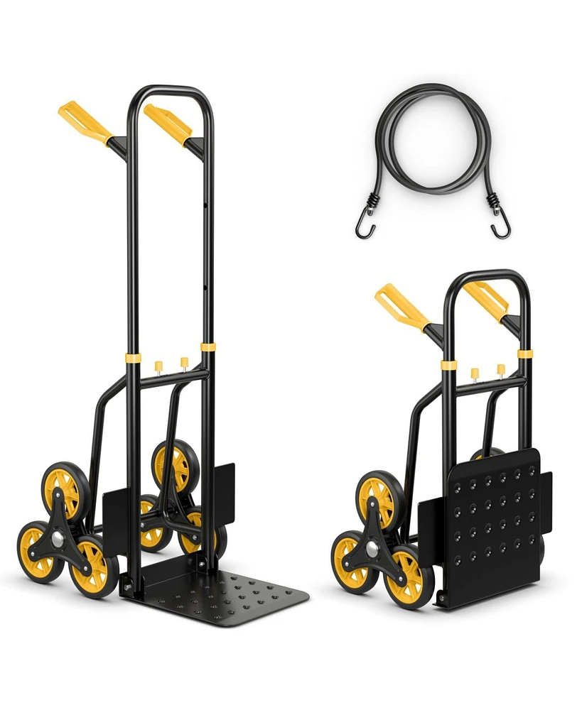 350 Lbs Capacity Stair Climber Hand Truck with Telescoping Handle-Black