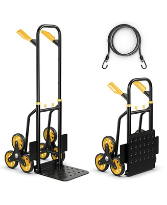 350 Lbs Capacity Stair Climber Hand Truck with Telescoping Handle-Black