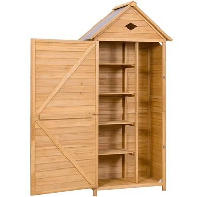Outdoor Wooden Storage Hutch Single Door Shed