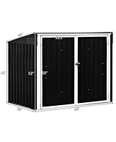 Horizontal Storage Shed 68 Cubic Feet for Garbage Cans