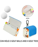 Wosofe Golf Ball Bag Pouch Golf Ball Waist Bagwith Tee Storage Carry Practical Portable Premium Pu