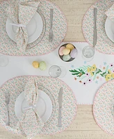 Design Imports Spring Bunny Embellished Cotton Table Runner and Placemats Set
