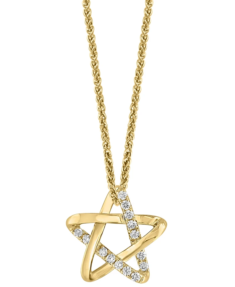 Lali Jewels Diamond Star 18" Pendant Necklace (1/6 ct. t.w.) in 14k Gold