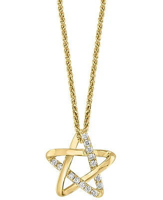 Lali Jewels Diamond Star 18" Pendant Necklace (1/6 ct. t.w.) in 14k Gold