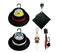 Wosofe Golf Ball Carry Bag Golf Tee Holder Pu Waterproof Material, Portable Waist Bag with Hooks Golf Accessories Can Hold 3 Golf Balls and 3 Tees, fo