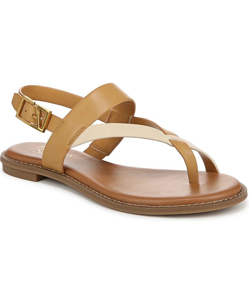 Franco Sarto Women's Gabby Open Round Toe Slingback Flat Sandals