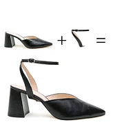 Alterre Women's Black Marilyn Customizable V Mules