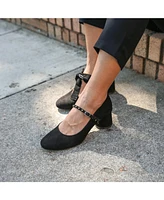Alterre Women's Black Suede Twiggy Customizable Pumps