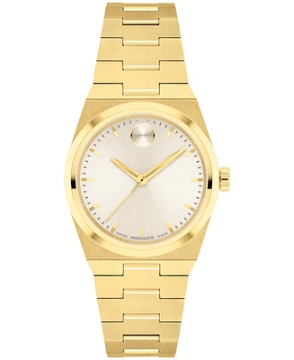 Movado Women's Bold Quest Swiss Quartz Ionic Plated Light Gold Steel Watch, 28mm