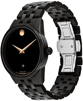 Movado Men's Museum Classic Swiss Automatic Black Pvd Watch, 40mm