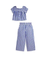 Polo Ralph Lauren Toddler and Little Girls 2-Piece Striped Top Cropped Pant Set