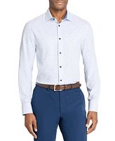 Men's Recycled Slim Fit Micro Geo 4-Way Stretch Performance Dress Shirt