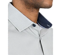 Men's Recycled Slim Fit Gingham 4-Way Stretch Performance Dress Shirt