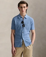 Polo Ralph Lauren Men's Textured Cotton-Linen Shirt Sweater