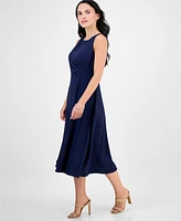 Connected Petite Boat-Neck Sleeveless Midi Dress