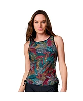 Free Country Women's Full Side Shirring Tankini Top