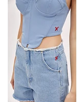 Pcfg Women's High Waist Denim Shorts