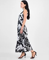 Connected Petite Printed V-Neck Sleeveless Dress