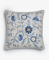 Charter Club Embroidered Flowers Decorative Pillow, 18" x 18", Exclusively at Macy's