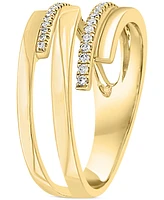 Lali Jewels Diamond Asymmetrical Multirow Statement Ring (1/6 ct. t.w.) in 14k Gold