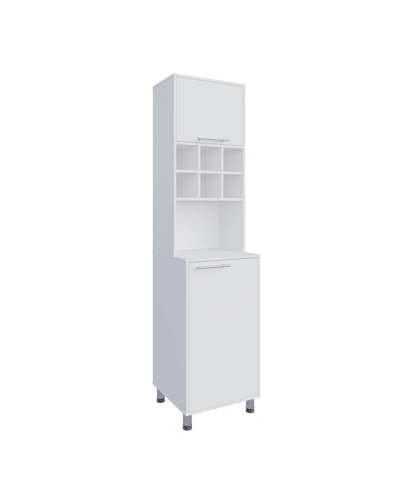 Ashford Kitchen Pantry, 2 Doors, 4 Legs, 8 Shelves, White