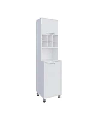 Ashford Kitchen Pantry, 2 Doors, 4 Legs, 8 Shelves, White