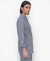 Dkny Women's Linen Blend One-Button Blazer