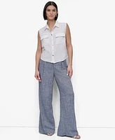Dkny Women's Sleeveless Button-Front Shirt