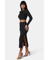 Bebe Women's Two Piece Rib Sweater Set