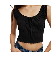 Cotton On Women's Chloe Shirred Short Sleeve Top