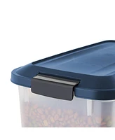 Iris Usa WeatherPro Airtight Pet Food Storage Container, 14 lbs, 2 Pack, Navy